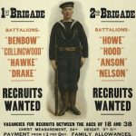 Recruitment Poster for Royal Naval Division including Drake Batallion