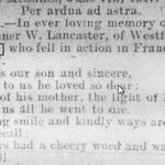 Obituary of William Lancaster, Coventry Standard, 7 June 1918
