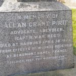 Allan Pirie's gravestone in Ufton churchyard