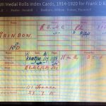 Screen grab of Frank Rainbow's Medal Card