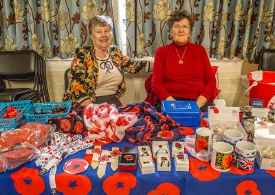 British Legion stand in the village hall