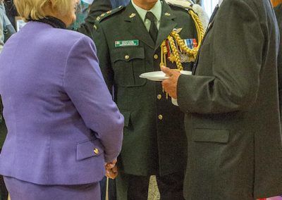 Lt Col Rushen with Cllr Thornley and Sq Ldr (rtd) Dr Allan Gibb of Harbury