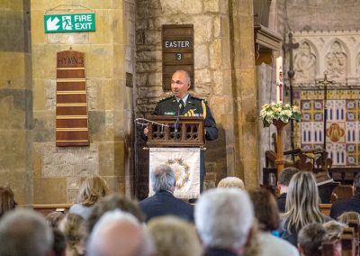 Lt Col addresses the congregation