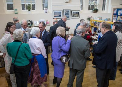 A crowded village library