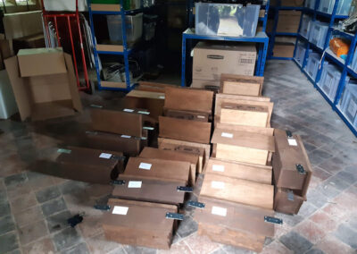 All the newly made swift nest boxes